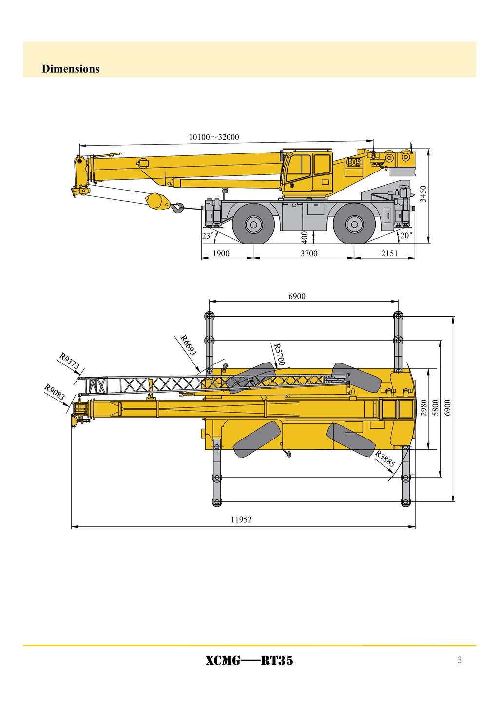 XCMG Official RT35 Rough Terrain Crane for sale