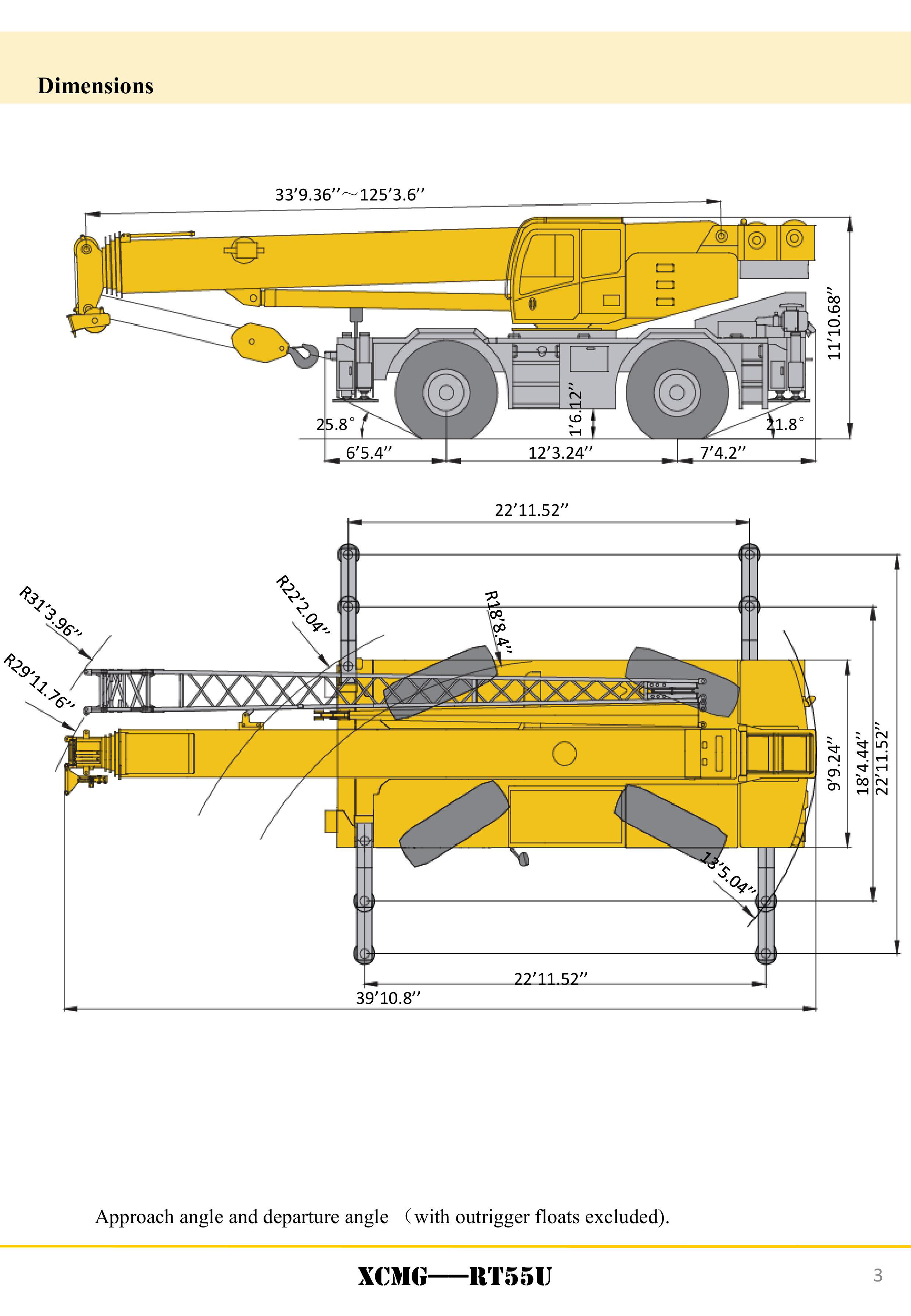 XCMG Official RT55U Rough Terrain Crane for sale