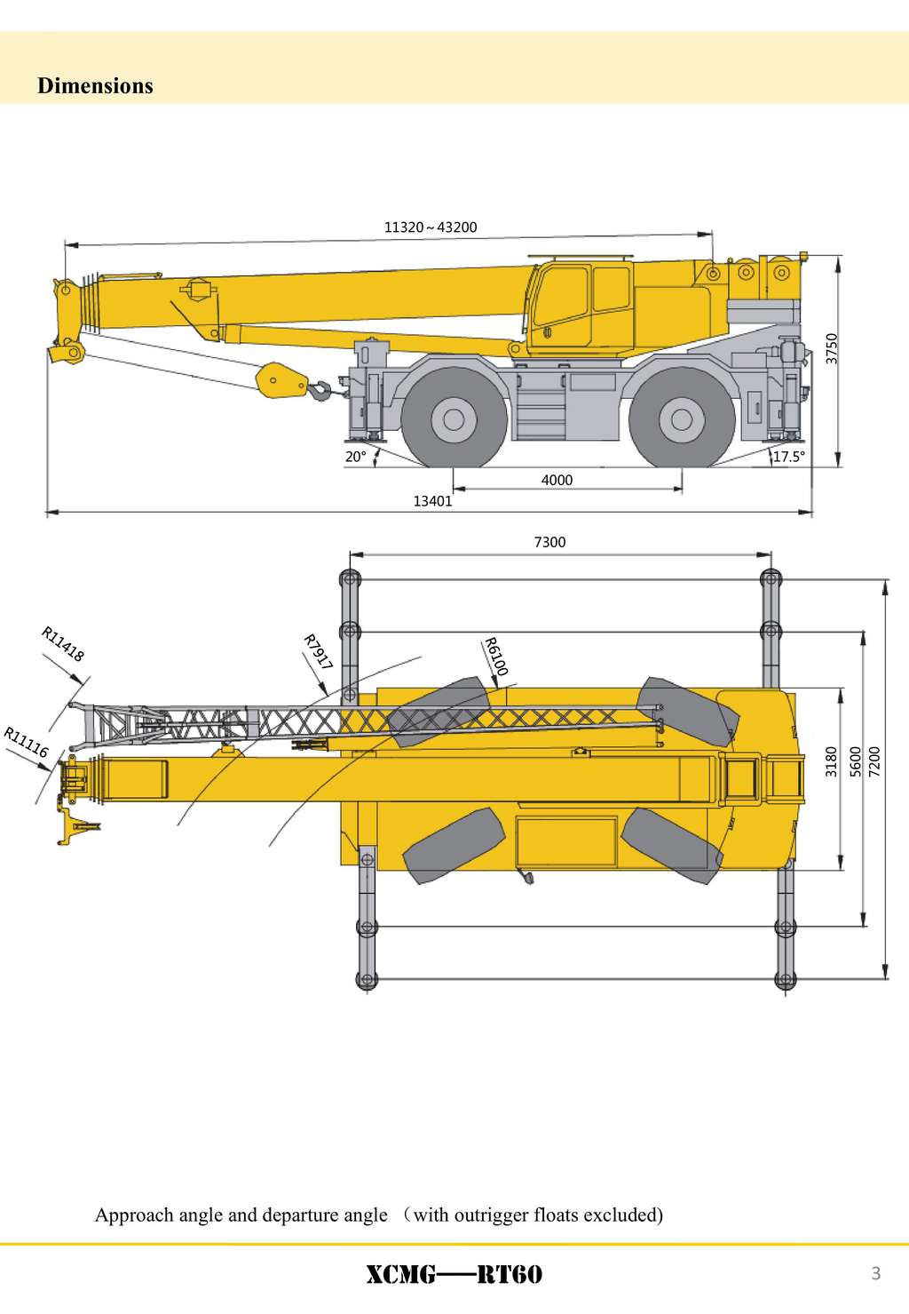 XCMG Official RT60 Rough Terrain Crane for sale