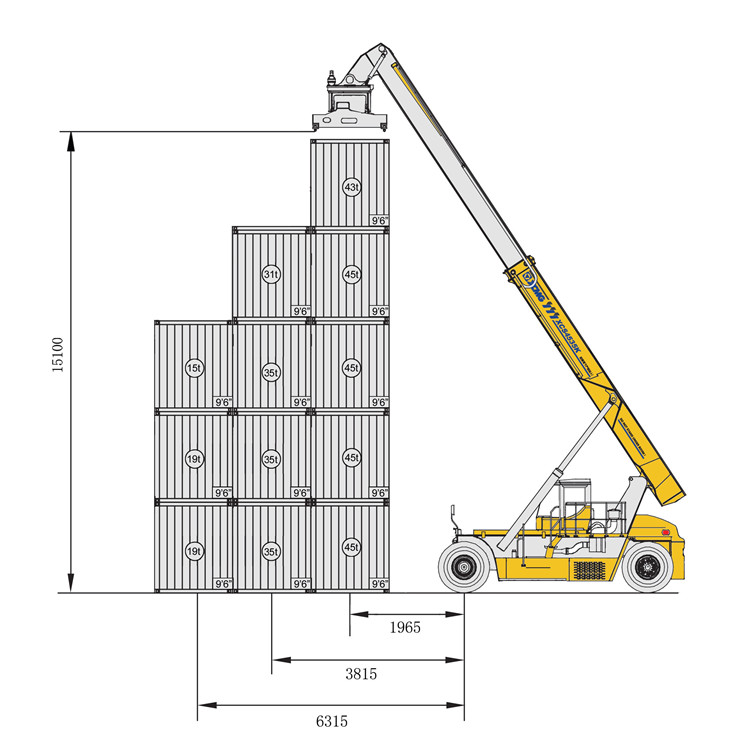 XCMG 45 Ton China Mobile Reach Stacker Container Crane Lift Containers XCS4535K Price