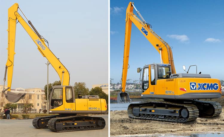 XCMG Long Boom Excavator 20 ton New Hydraulic Excavators with Cummins Engine XE215DLL for sale