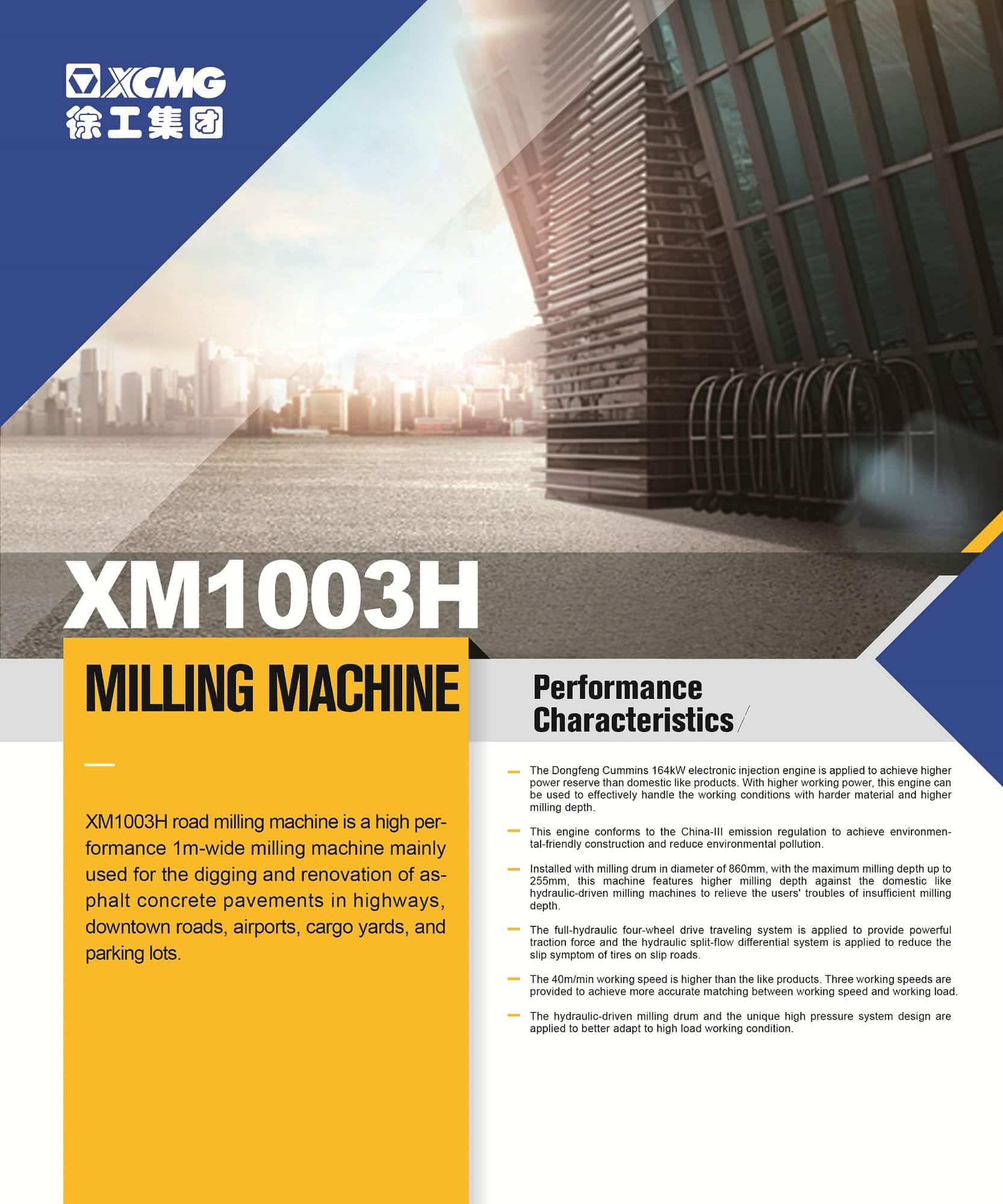 XCMG official XM1003H milling Machine for sale