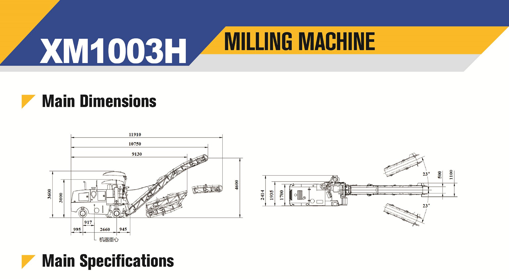 XCMG official XM1003H milling Machine for sale