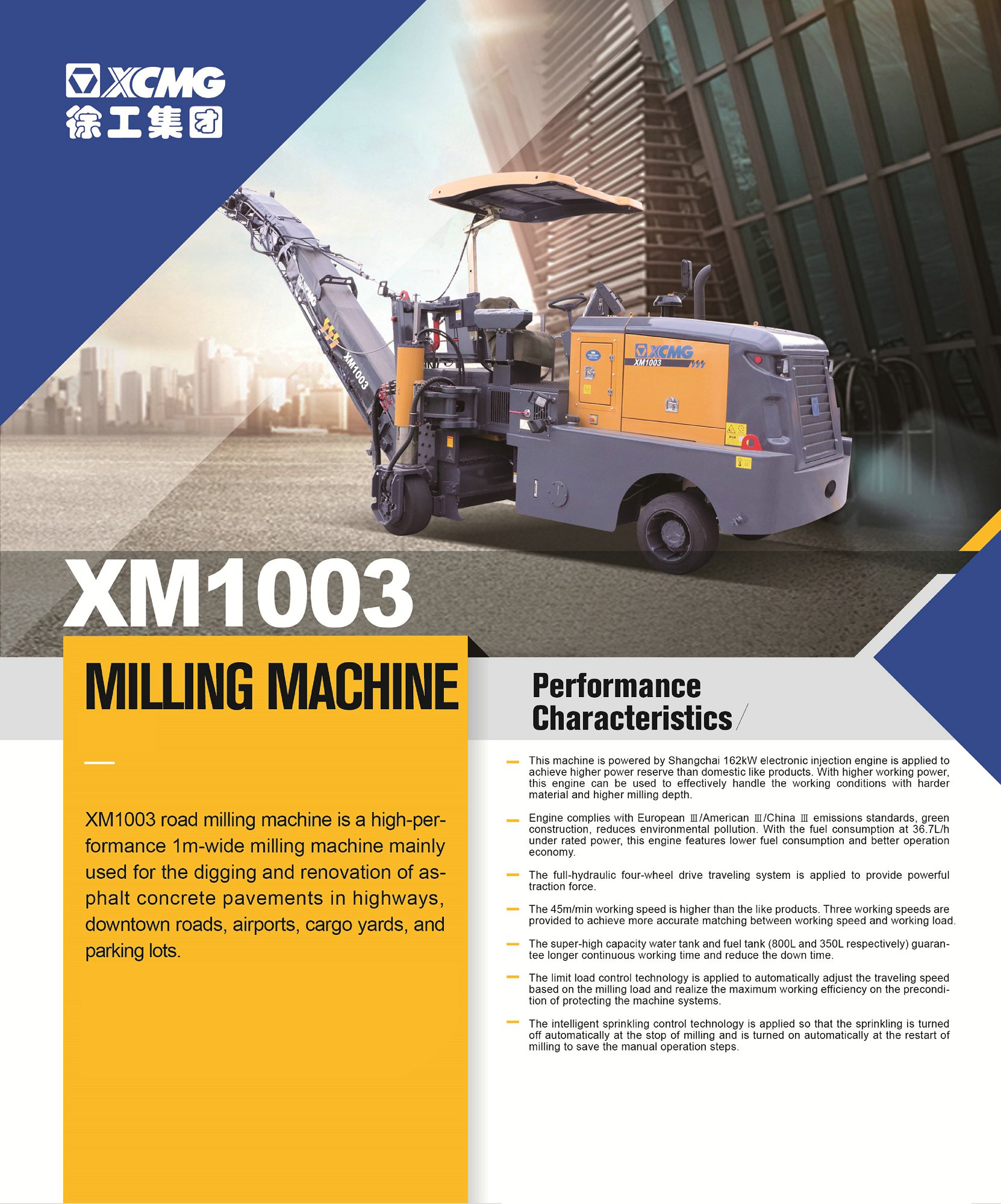 XCMG Official XM1003 Road Milling Machine for sale