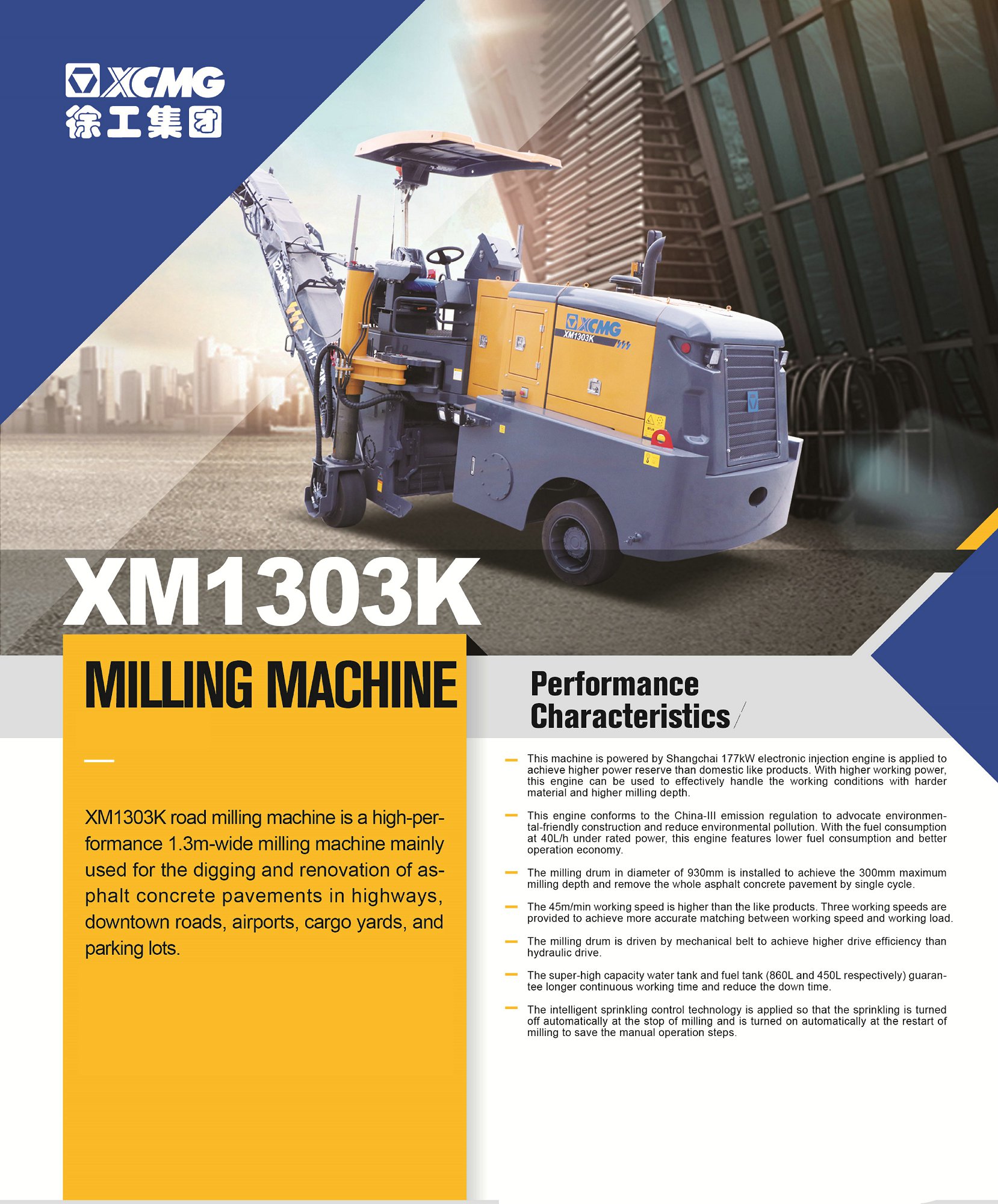 XCMG official XM1303K milling Machine for sale