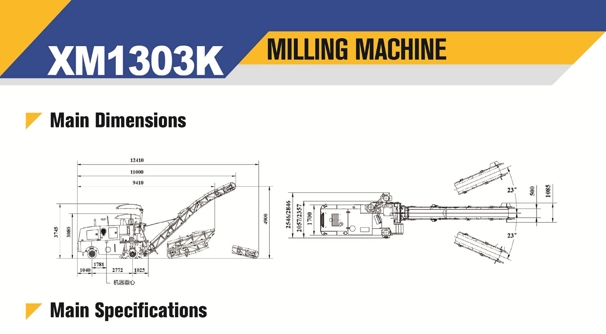 XCMG official XM1303K milling Machine for sale