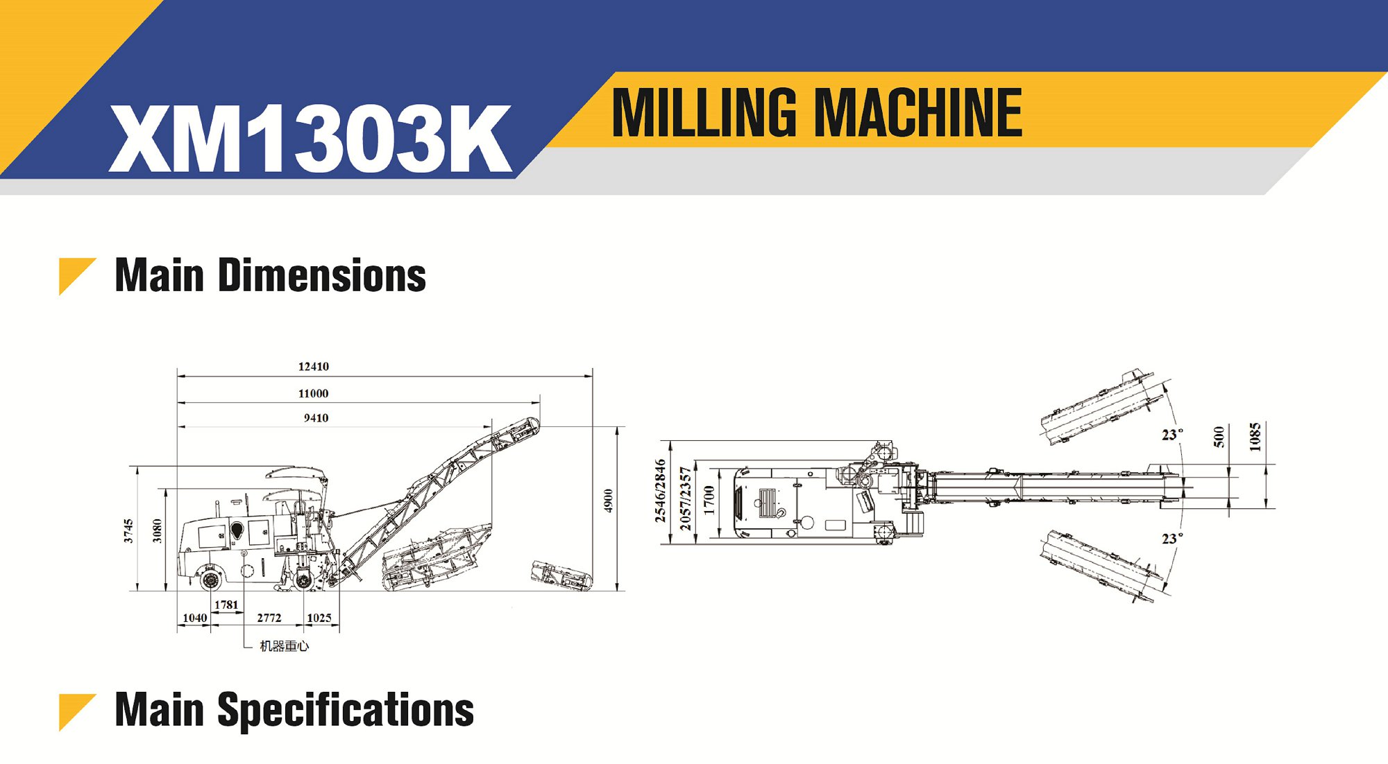 XCMG official XM1303K milling Machine for sale