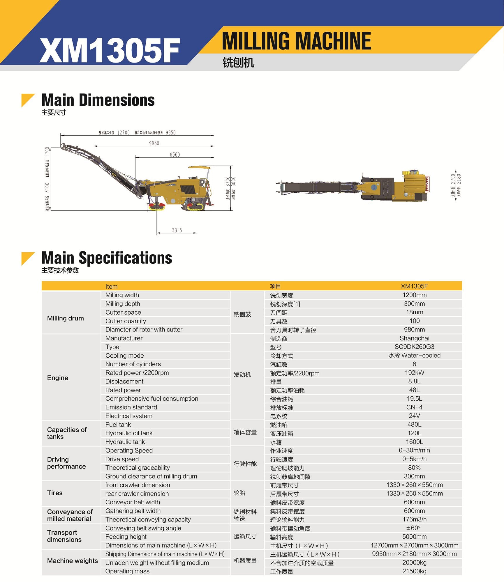 XCMG Official XM1305F Road Milling Machine for sale