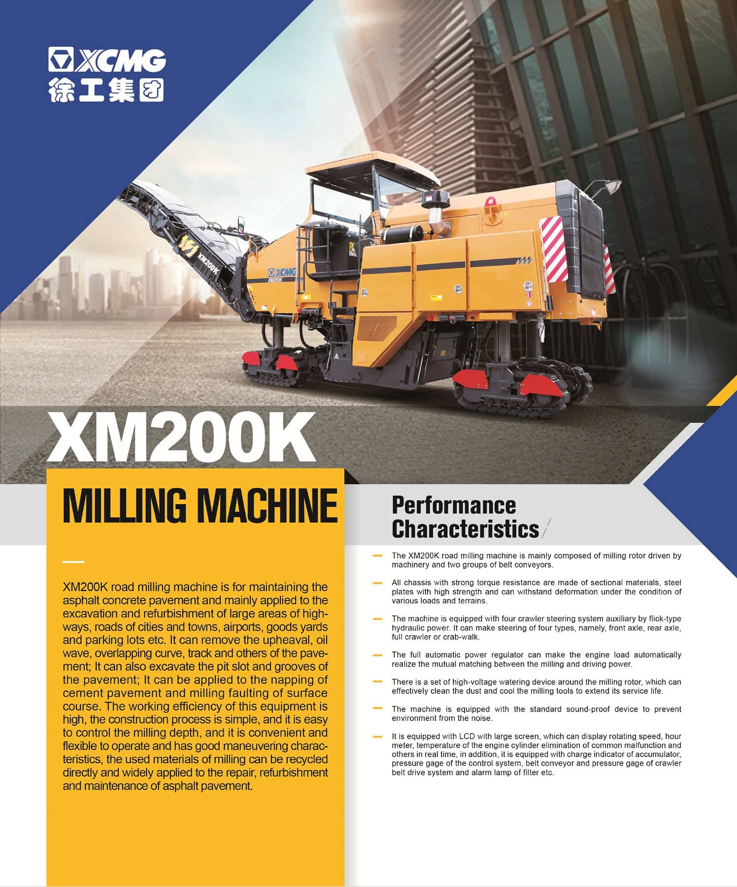 XCMG official XM200K milling Machine for sale