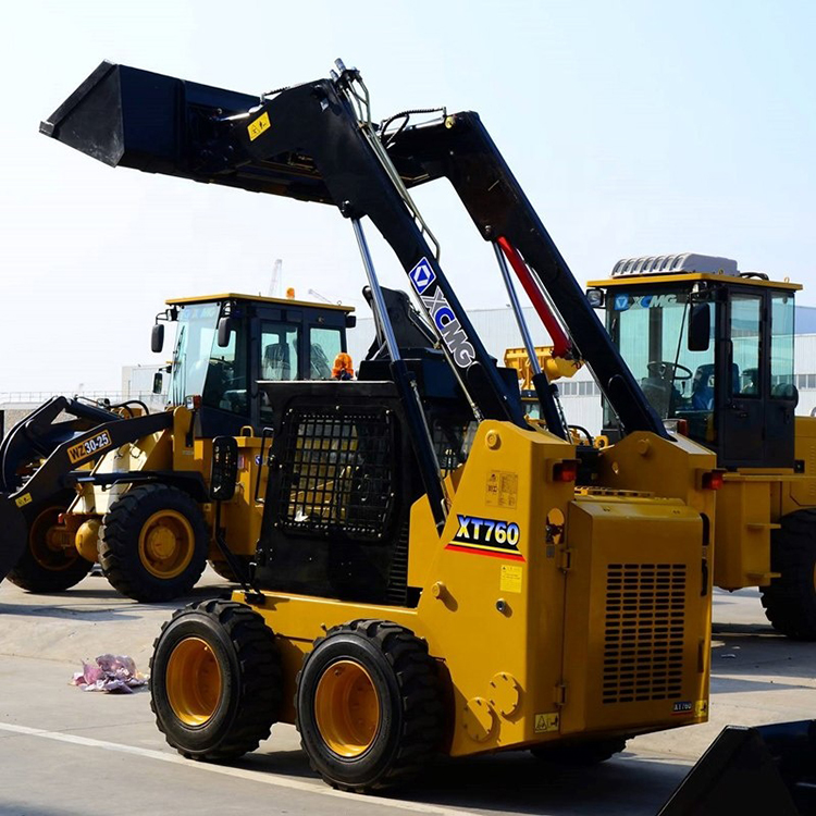 XCMG high quality skid steer loader XT760 China 1 ton mini wheel skid steer loader