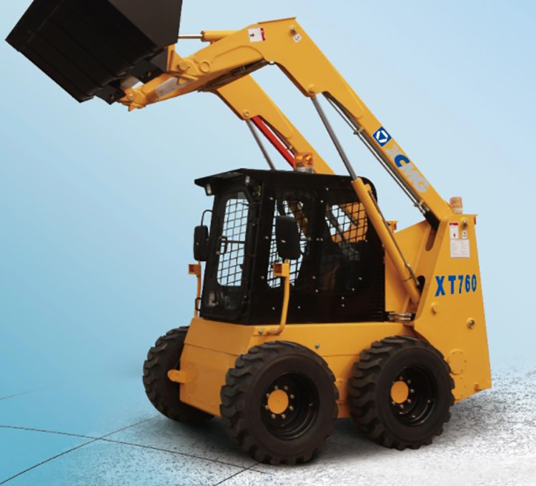 XCMG high quality skid steer loader XT760 China 1 ton mini wheel skid steer loader