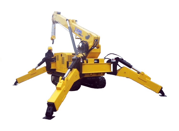 XCMG construction spider crane ZQS125-5 small spider lift truck crane for sale