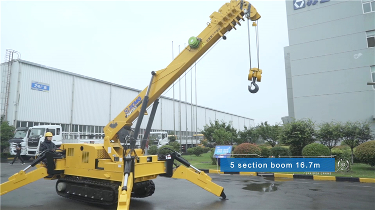 XCMG construction spider crane ZQS125-5 small spider lift truck crane for sale