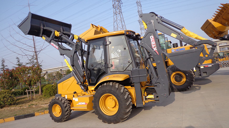 XCMG 3 ton backhoe loader XT870 Chinese small wheel back hoe loader