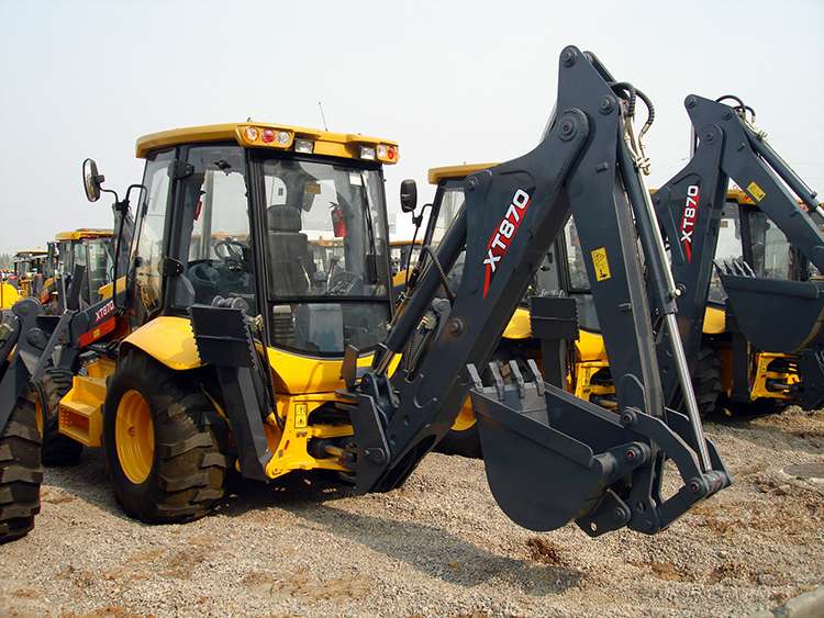 XCMG 3 ton backhoe loader XT870 Chinese small wheel back hoe loader