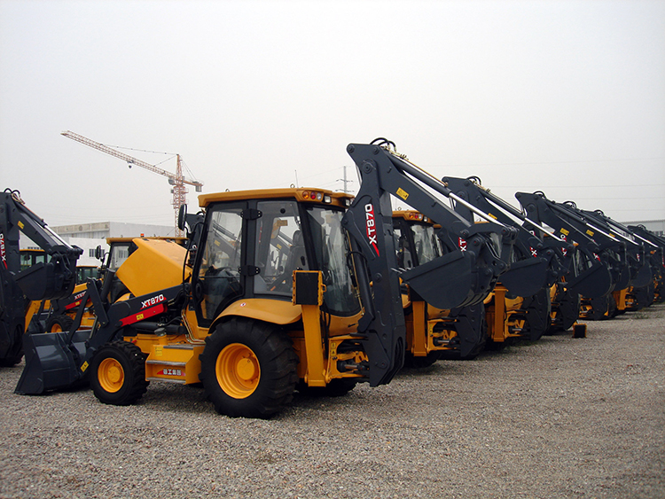 XCMG 3 ton backhoe loader XT870 Chinese small wheel back hoe loader