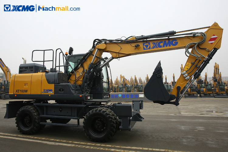 XCMG manufacturer 15 ton wheel excavator XE160W With Euro Stage IV for sale