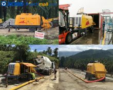 China XCMG trailer mounted concrete pump HBT5008K 82kw construction machine for sale