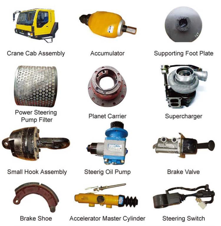 List of XCMG QY50KA truck crane consumable spare parts price