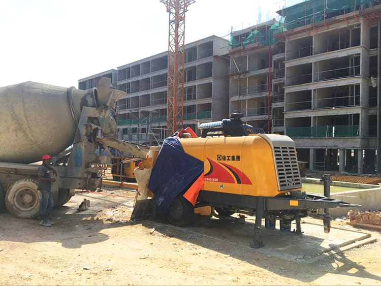 XCMG Official HBT9018V high quality concrete pump machine concrete mixer with pump for sale