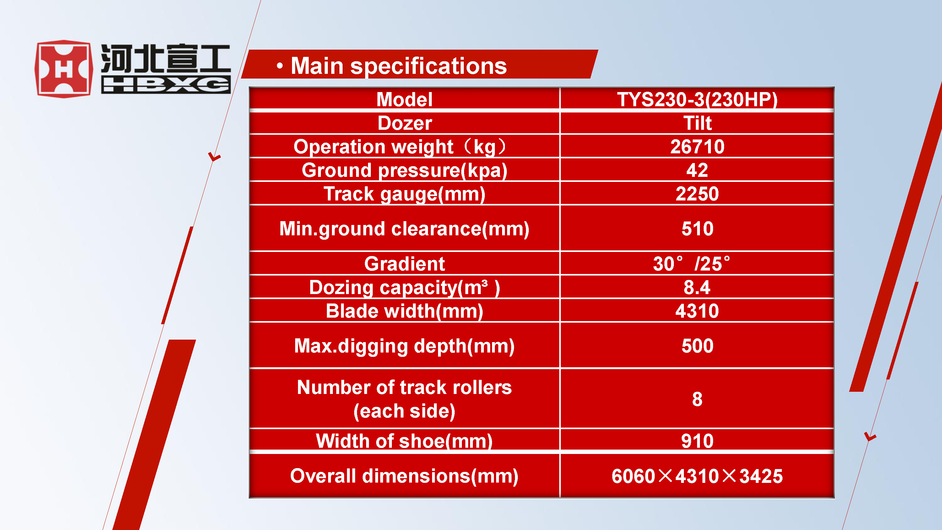 HBXG TYS230-3 Swapm Bulldozer