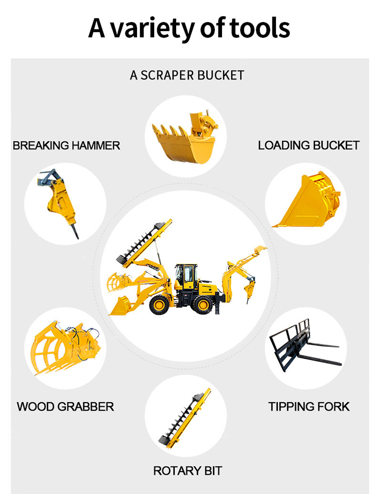 Qi Yang 2.5 ton wheel loader backhoe for sale