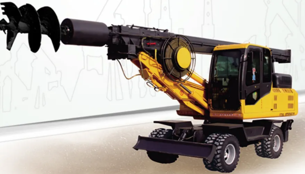 JIUZUAN FY130 Wheeled Four-Wheel Driver Hydraulic Rotary Drilling Rig Used for Water Well/Pile Drivi