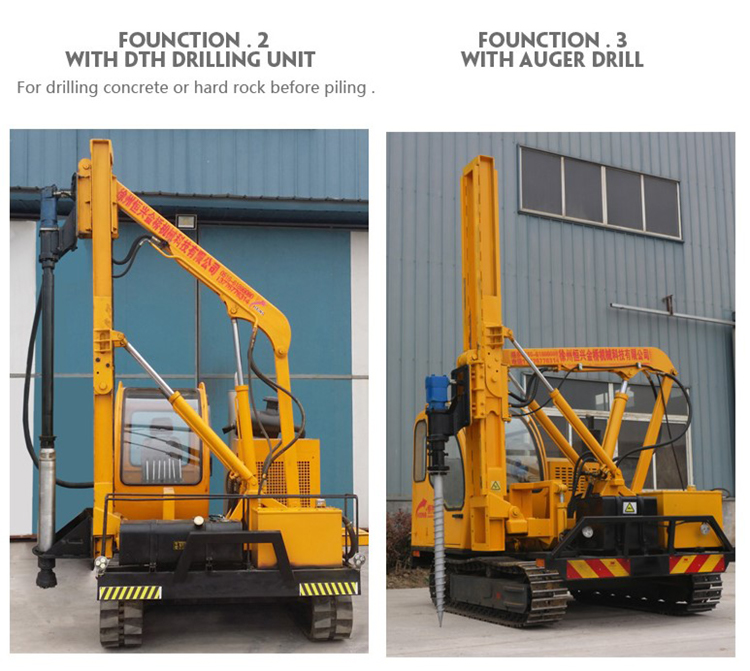 China Hengxing hydraulic pile driver for highway guardrail price