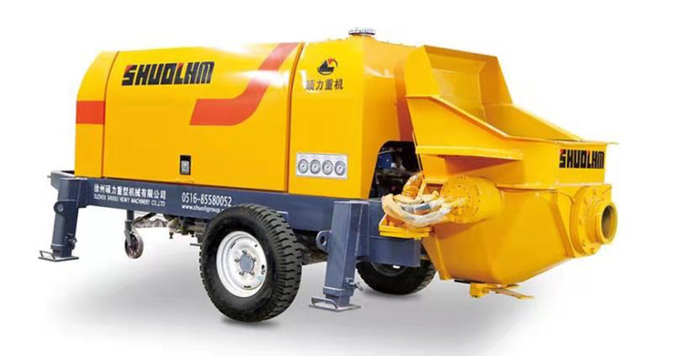 China shuoli diesel type fine stone concrete trailer portable pump for sale