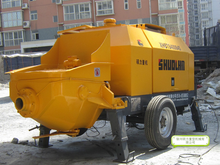 China shuoli diesel type fine stone concrete trailer portable pump for sale