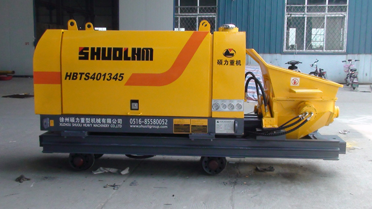 Shuoli 55kw full hydrauic mobile portable trailer concrete pump machine for mining price