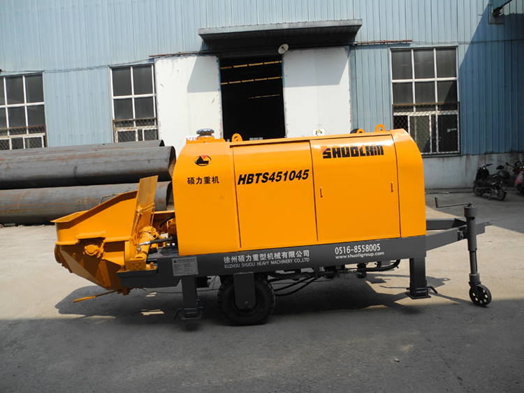 China Shuoli 45m3/h hydrauic portable narrow concrete trailer pump for tunnel price