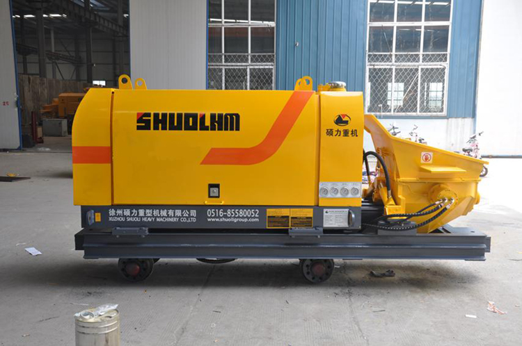 Shuoli 55kw full hydrauic mobile portable trailer concrete pump machine for mining price