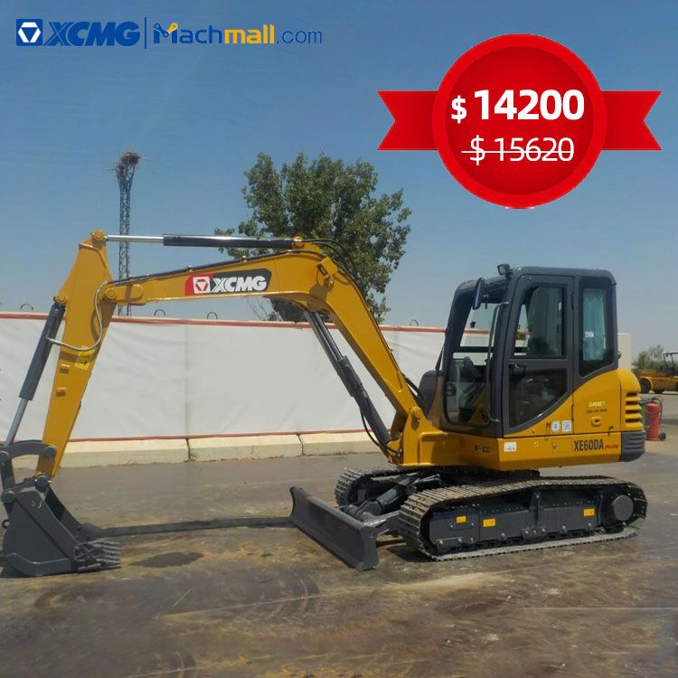 XCMG official Used XE60DA retro 6 ton mid size small crawler excavator for sale