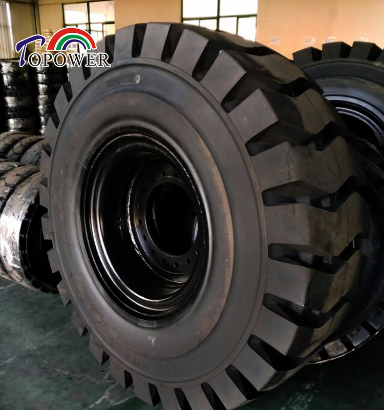 Heavy Duty Loader Tires Solid Rubber Wheel 18.00-25 Suitable for Port Metallurgy Industry