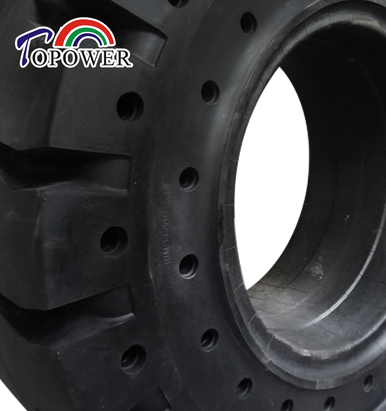 China solid tyre 17.5-25 otr tire rims 25 solid rubber wheel for loader Front side gantry crane