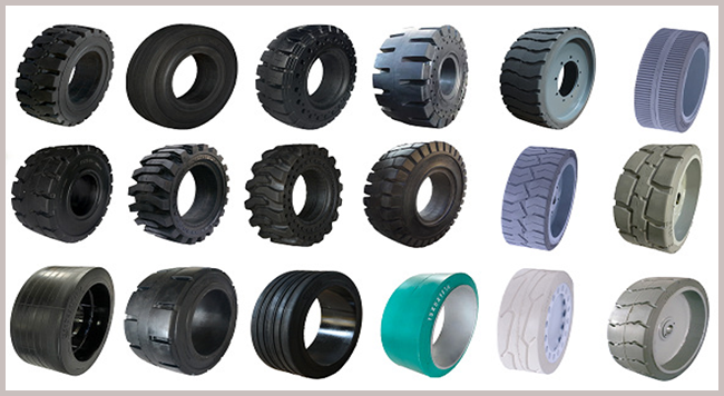 forklift solid rubber tire with rim 6.00-9 7.50-20 8.25-15  300-15