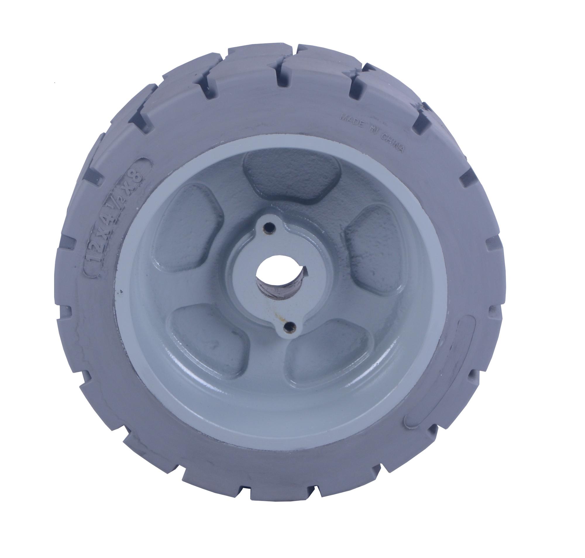 12x4.5x8 press on solid rubber tire for port trailer and other industrial vehicles