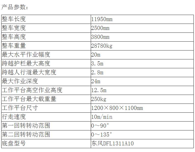 XZJ5290JQJD4 20米折叠式桥梁检测车