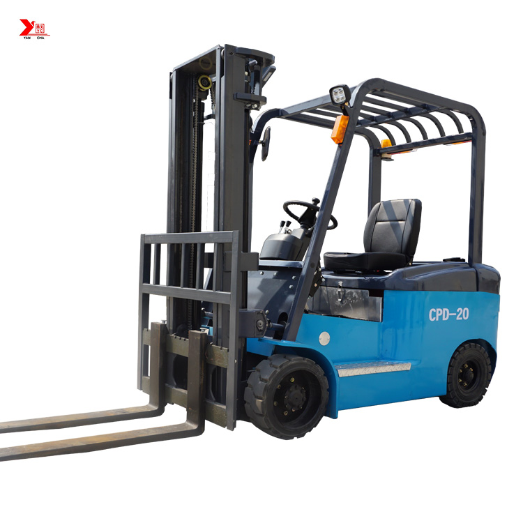 China YANCHA electric forklift 2 ton with four large wheel counterbalance price