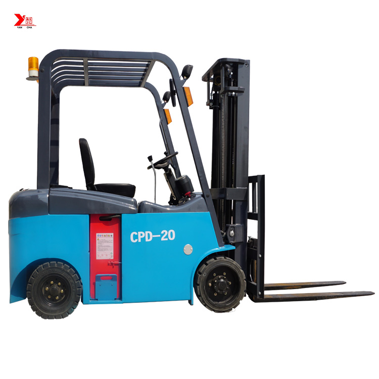 China YANCHA electric forklift 2 ton with four large wheel counterbalance price