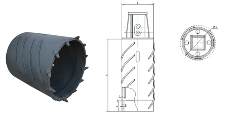 Pluto core barrel with bullet teeth rotary drill bucket for sale