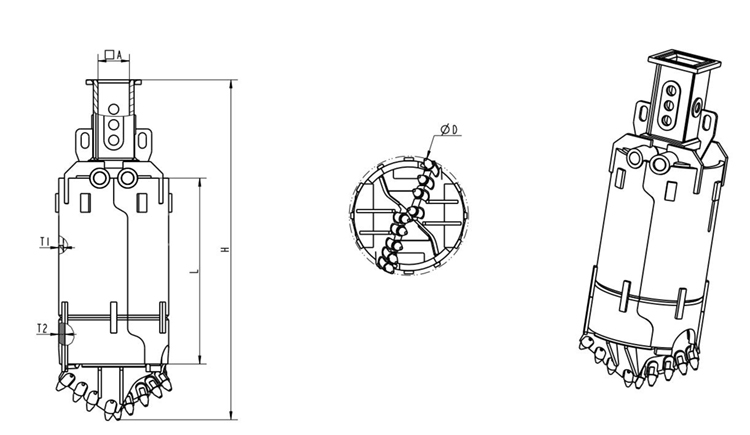 PLUTO Rotary drilling tools open type body drilling bucket for sale