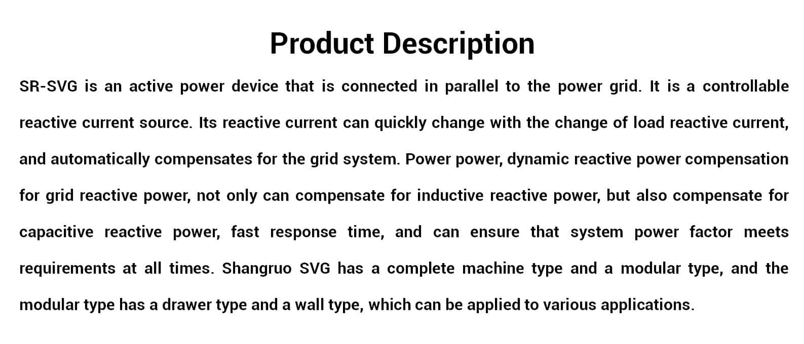 Shangruo Technology  Static Var Generator SR-SVG-030-RE