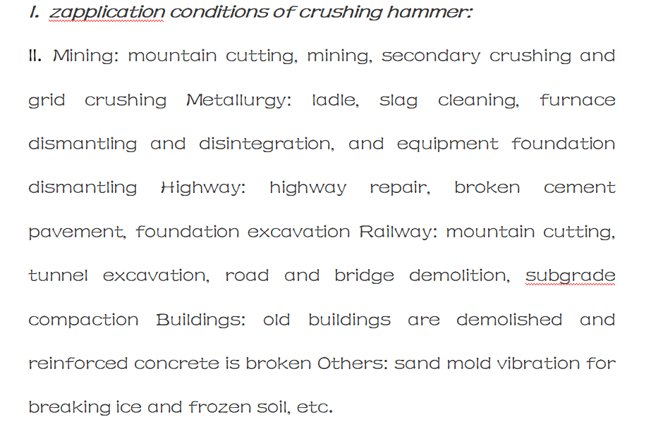 BUT Accessory & Part Excavator Accessory excavating Standard excavating breaking hammer