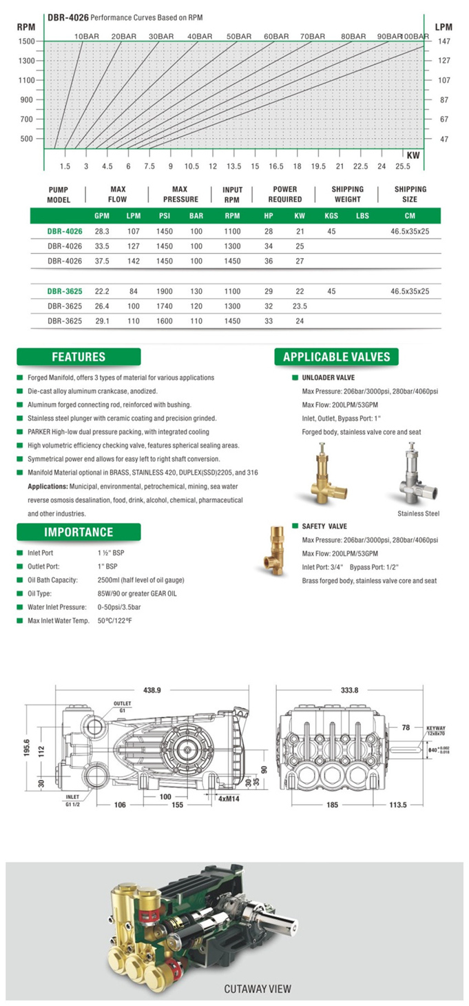 DBR Series Reciprocating High Pressure Plunger Pump