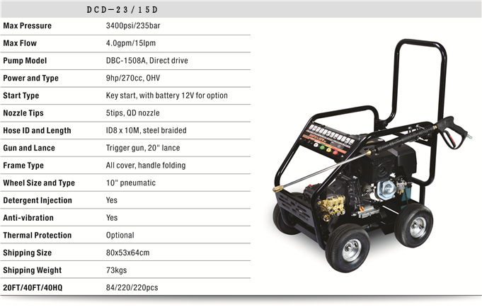 D Series Heavy-Duty Cold Water Diesel Pressure Washer