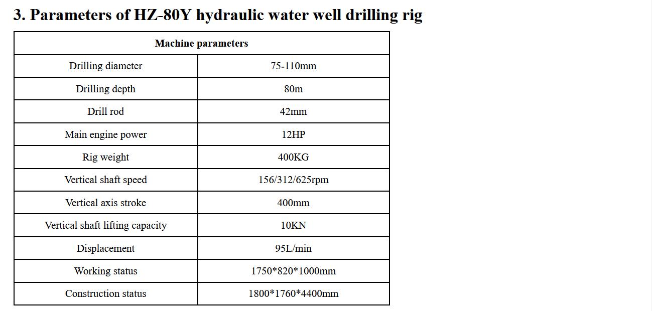 HZ-80Y hydraulic water well drilling rig