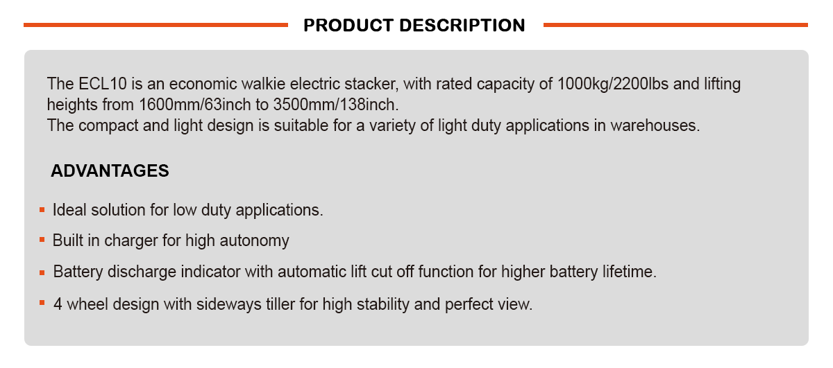 NOBLELIFT ECL1016-ECL1035  Economic Power-Electric Stacker