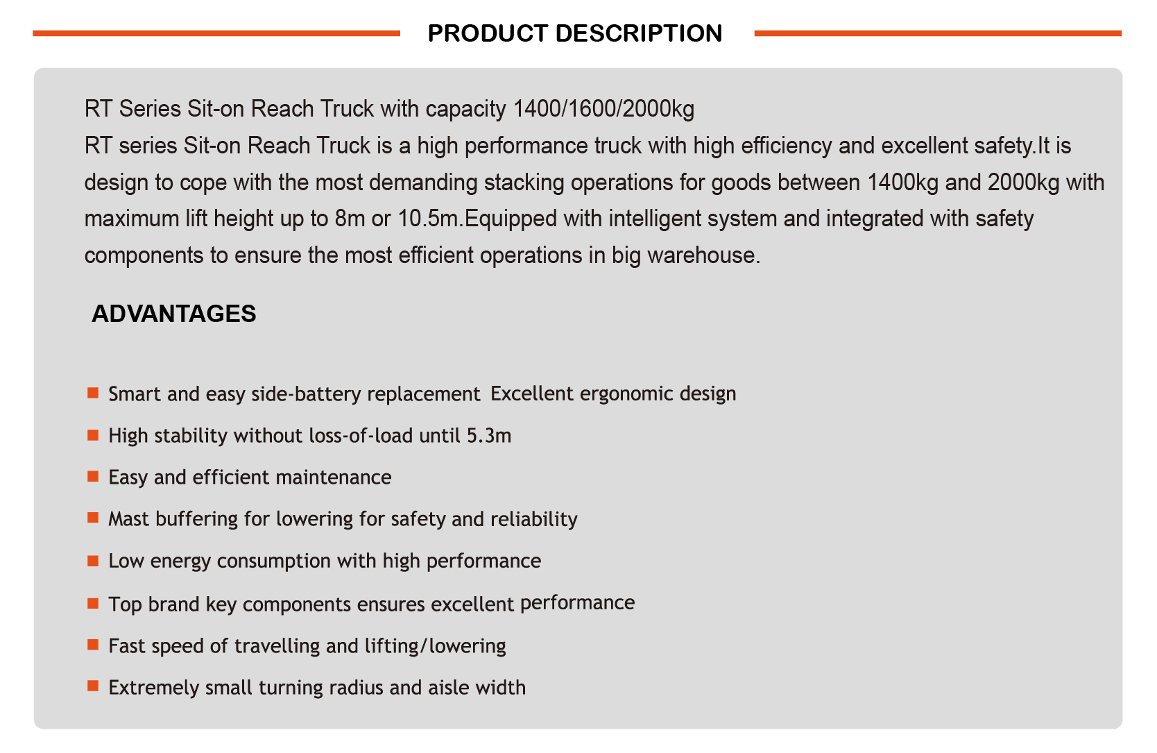 NOBLELIFT RT Series Reach Truck  RT16N